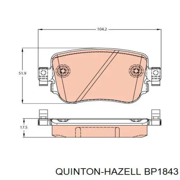 BP1843 QUINTON HAZELL pastillas de freno traseras