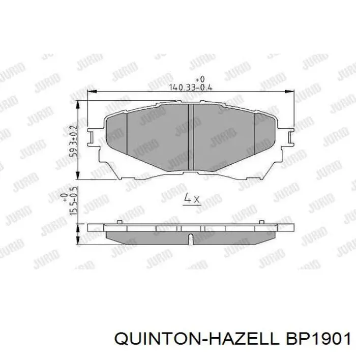 BP1901 QUINTON HAZELL pastillas de freno delanteras