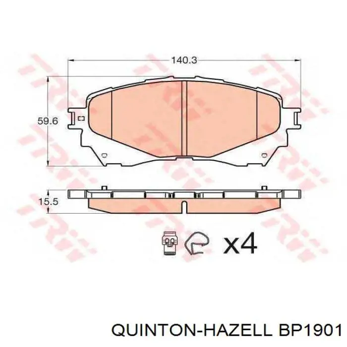 Comprar BP1901 QUINTON HAZELL Pastillas delanteras de freno