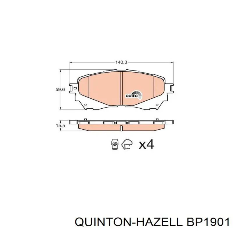 BP1901 QUINTON HAZELL Pastillas delanteras