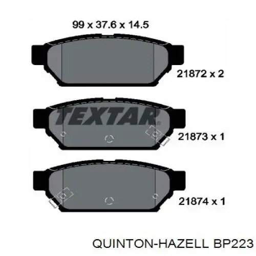 BP223 QUINTON HAZELL pastillas de freno delanteras