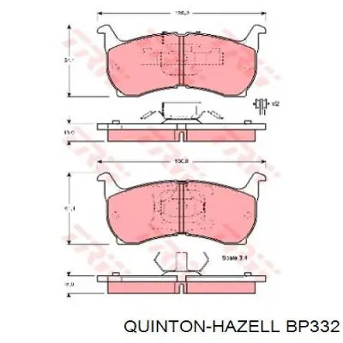 BP332 QUINTON HAZELL pastillas de freno delanteras