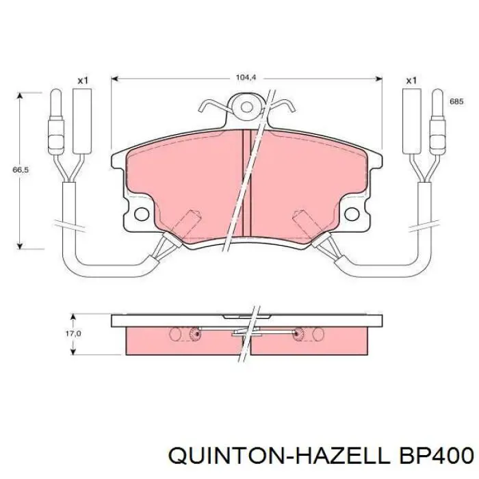 BP400 QUINTON HAZELL pastillas de freno delanteras