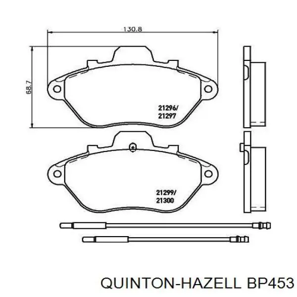 BP453 QUINTON HAZELL pastillas de freno delanteras