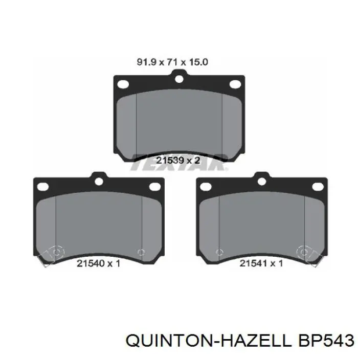 BP543 QUINTON HAZELL pastillas de freno delanteras