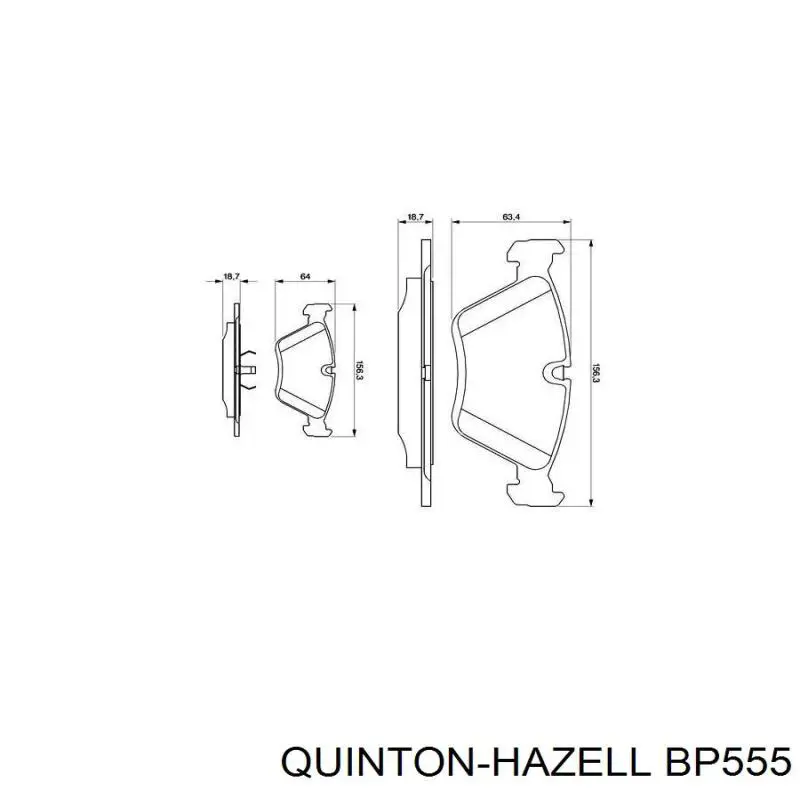 BP555 QUINTON HAZELL pastillas de freno delanteras