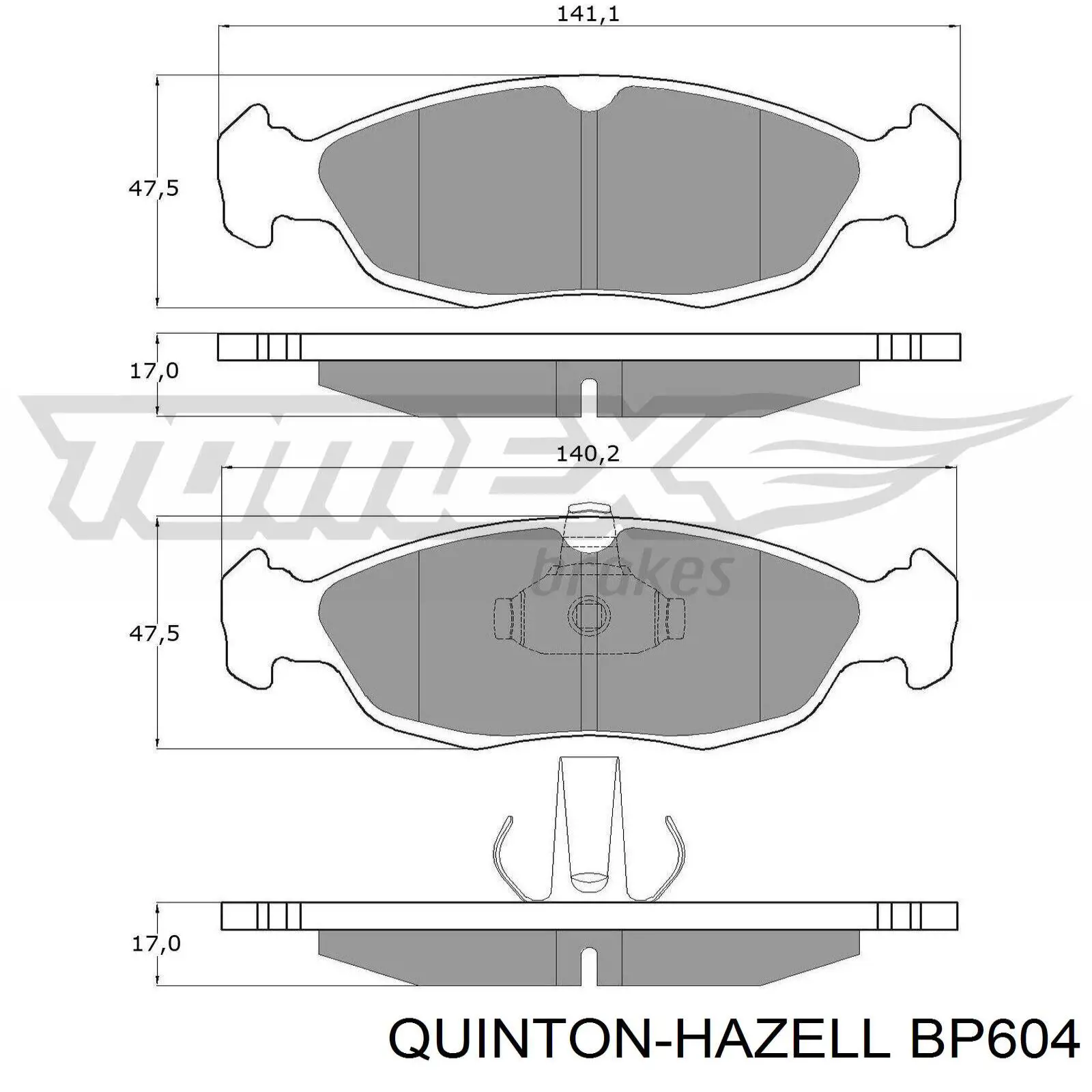 BP604 QUINTON HAZELL pastillas de freno delanteras