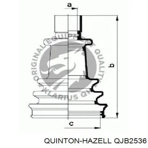 QJB2536 QUINTON HAZELL fuelle, árbol de transmisión delantero exterior