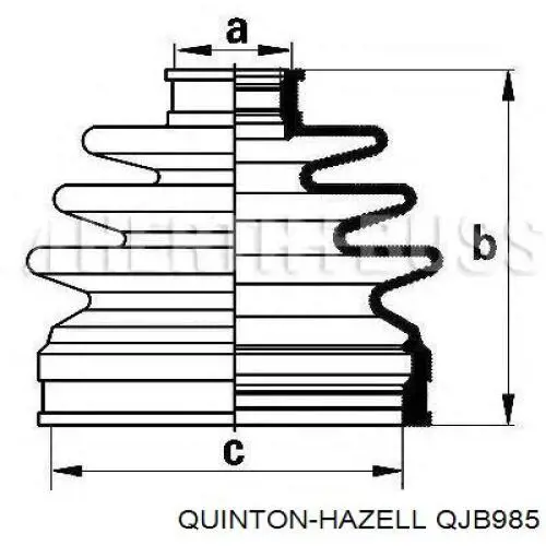 QJB985 QUINTON HAZELL fuelle, árbol de transmisión delantero exterior