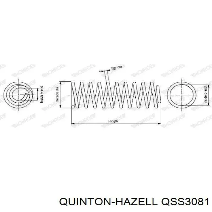 QSS3081 QUINTON HAZELL muelle de suspensión eje trasero