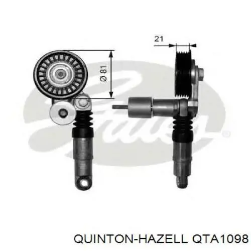 QTA1098 QUINTON HAZELL polea inversión / guía, correa poli v