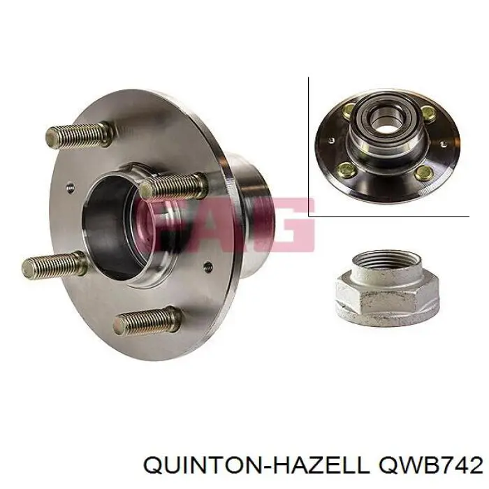 QWB742 QUINTON HAZELL cubo de rueda trasero