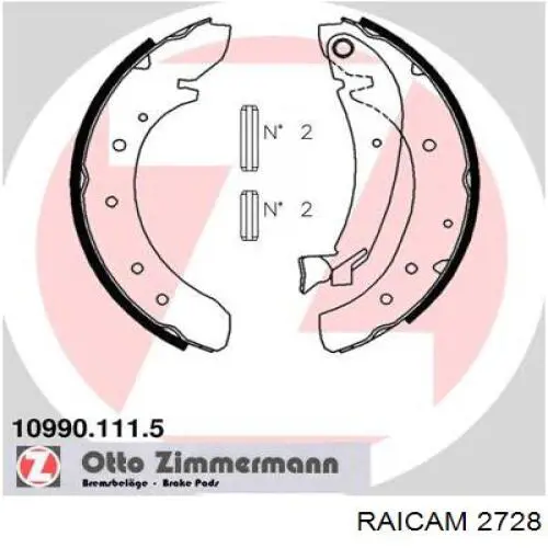 2728 Raicam zapatas de frenos de tambor traseras