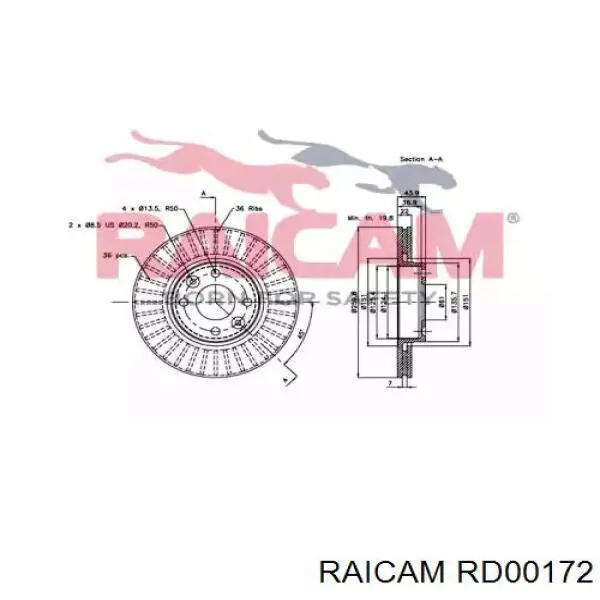 Freno de disco delantero Nissan Versa E12X