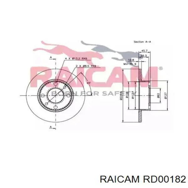 Freno de disco delantero Seat 600