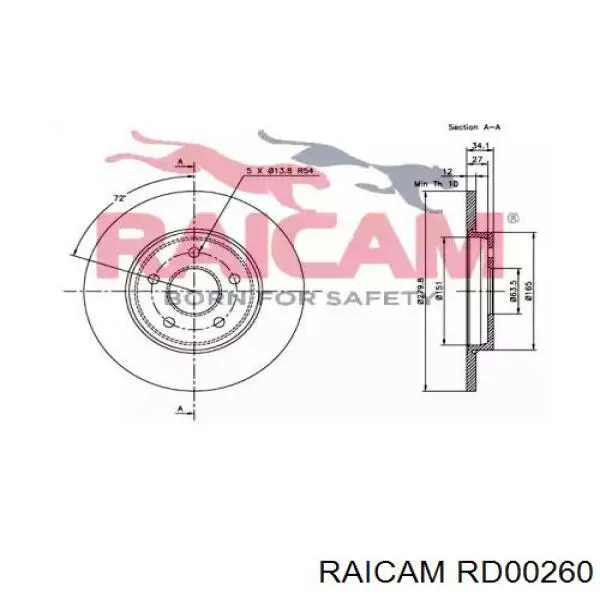 Disco de freno trasero Jaguar X-type CF1