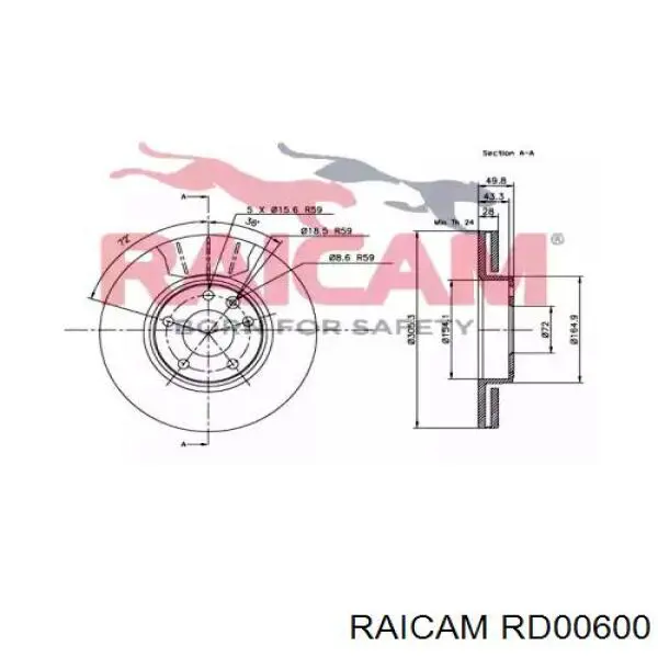 Freno de disco delantero Renault Trafic 2 FL