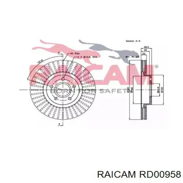 Freno de disco delantero Volvo V40 525, 526