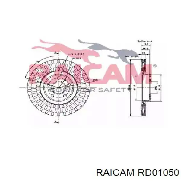 Freno de disco delantero Alfa Romeo 147 937