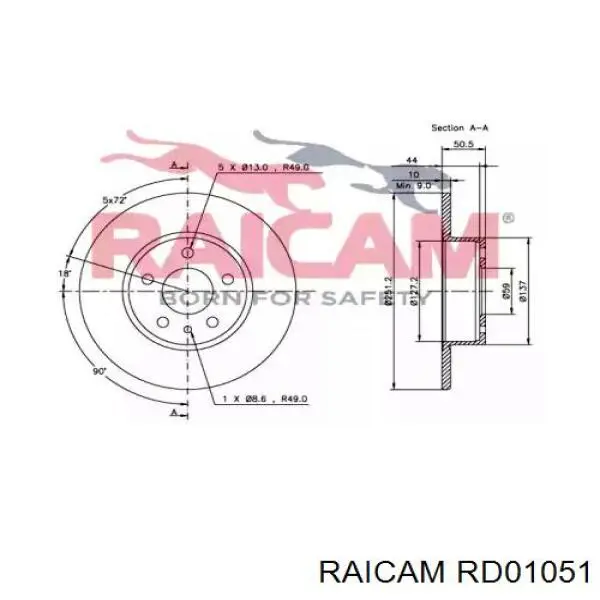 Disco de freno trasero Alfa Romeo 147 937