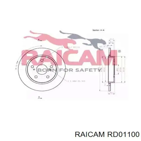 Disco de freno trasero Toyota Auris E15
