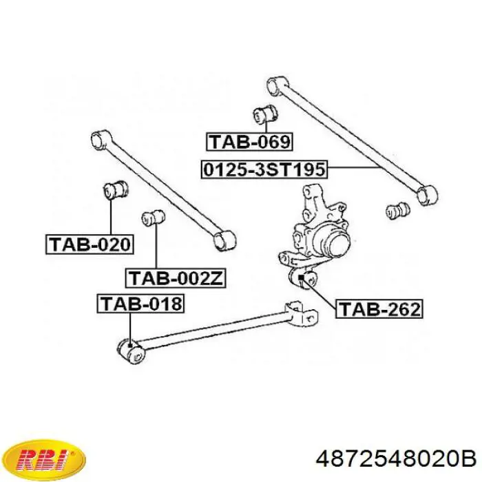 4872548020B RBI silentblock de brazo suspensión trasero longitudinal