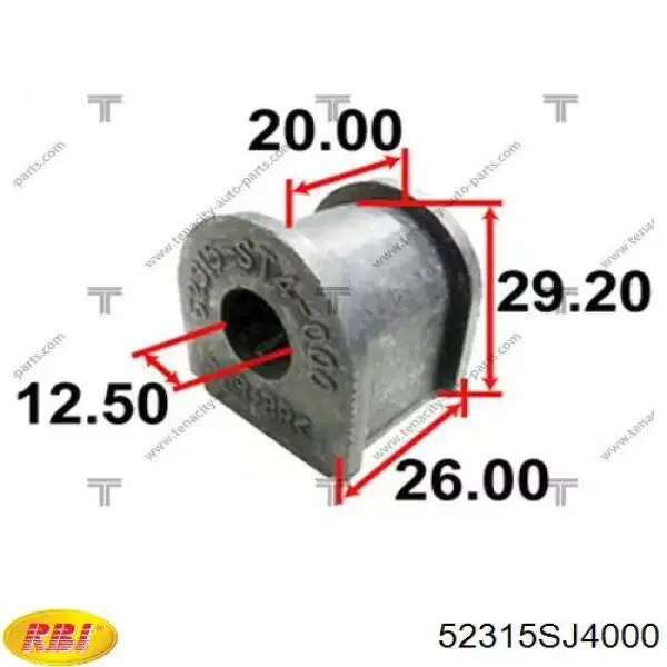 52315SJ4000 RBI casquillo de barra estabilizadora trasera