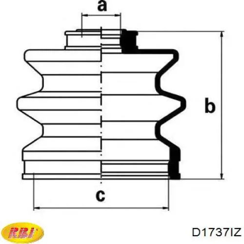 D1737IZ RBI fuelle, árbol de transmisión delantero interior