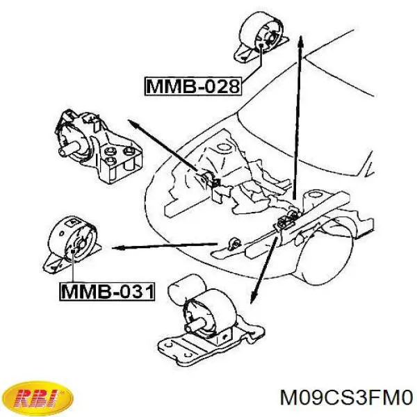 Soporte de motor delantero M09CS3FM0 RBI