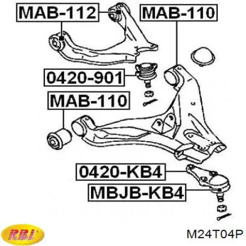 M24T04P RBI silentblock de brazo de suspensión delantero superior