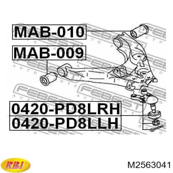 M2563041 RBI silentblock de suspensión delantero inferior