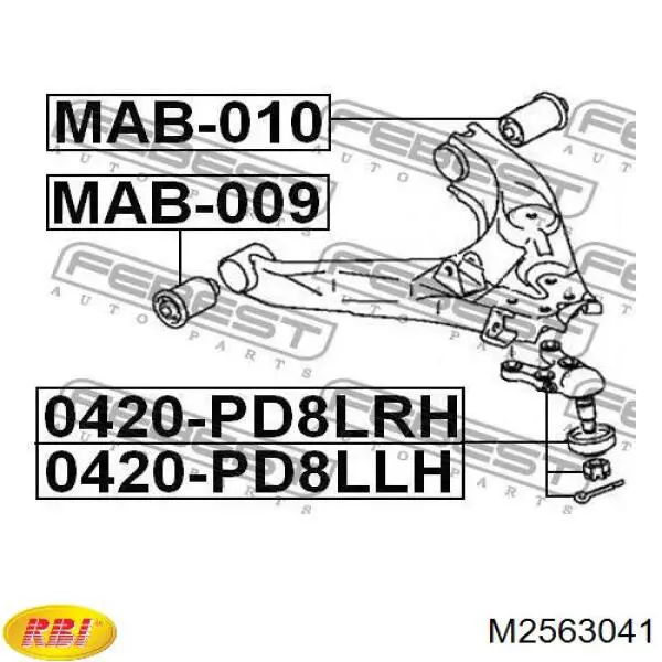 Silentblock del brazo de suspensión MR112711 Mitsubishi