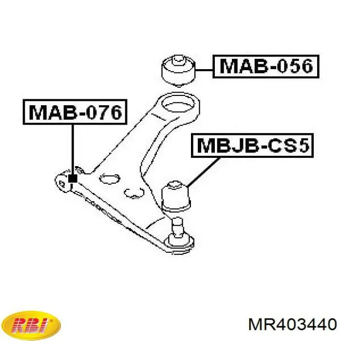 MR403440 RBI silentblock de suspensión delantero inferior