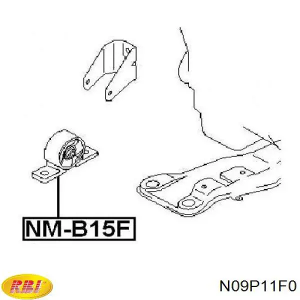 Soporte delantero de motor con silentblock RBI N09P11F0 precio, desde 13,52 EUR
