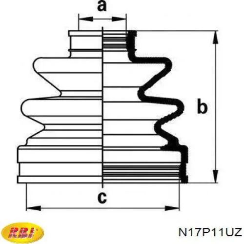 Fuelle, palier delantero exterior RBI N17P11UZ precio, desde 10,80 EUR