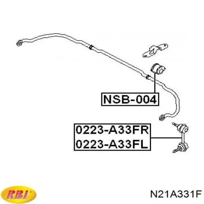 N21A331F RBI casquillo de barra estabilizadora delantera