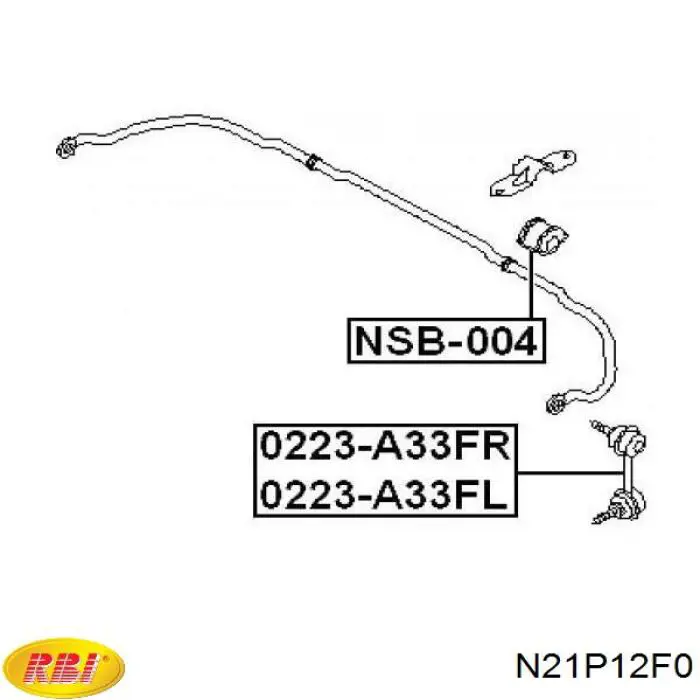 N21P12F0 RBI casquillo de barra estabilizadora delantera