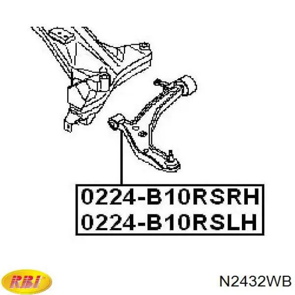 N2432WB RBI silentblock de suspensión delantero inferior