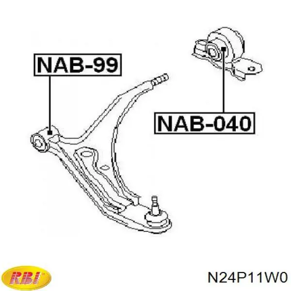 N24P11W0 RBI silentblock de suspensión delantero inferior
