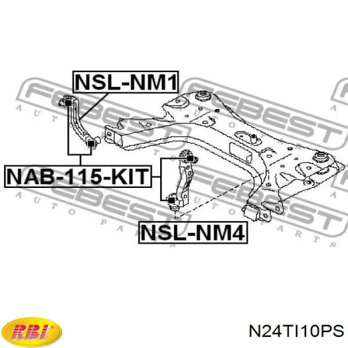 N24TI10PS RBI silentblock de brazo de suspensión delantero superior