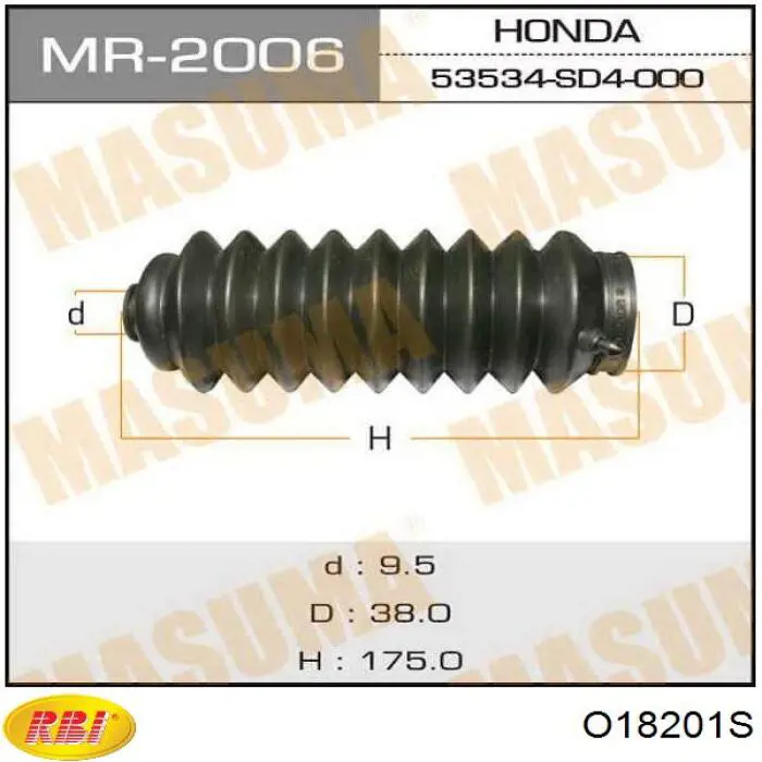 Guardapolvo de dirección Honda 06537S5AH01 precio, desde 8,41 EUR