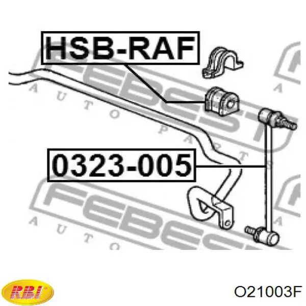 O21003F RBI casquillo de barra estabilizadora delantera