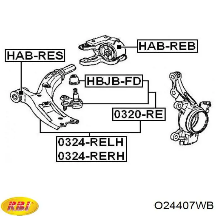 Silentblock de brazo de suspensión RBI O24407WB precio, desde 12,41 EUR