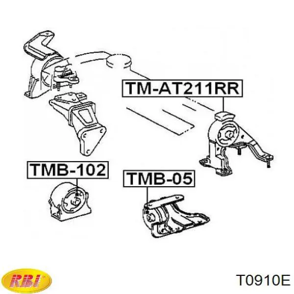 Soporte de motor delantero T0910E RBI