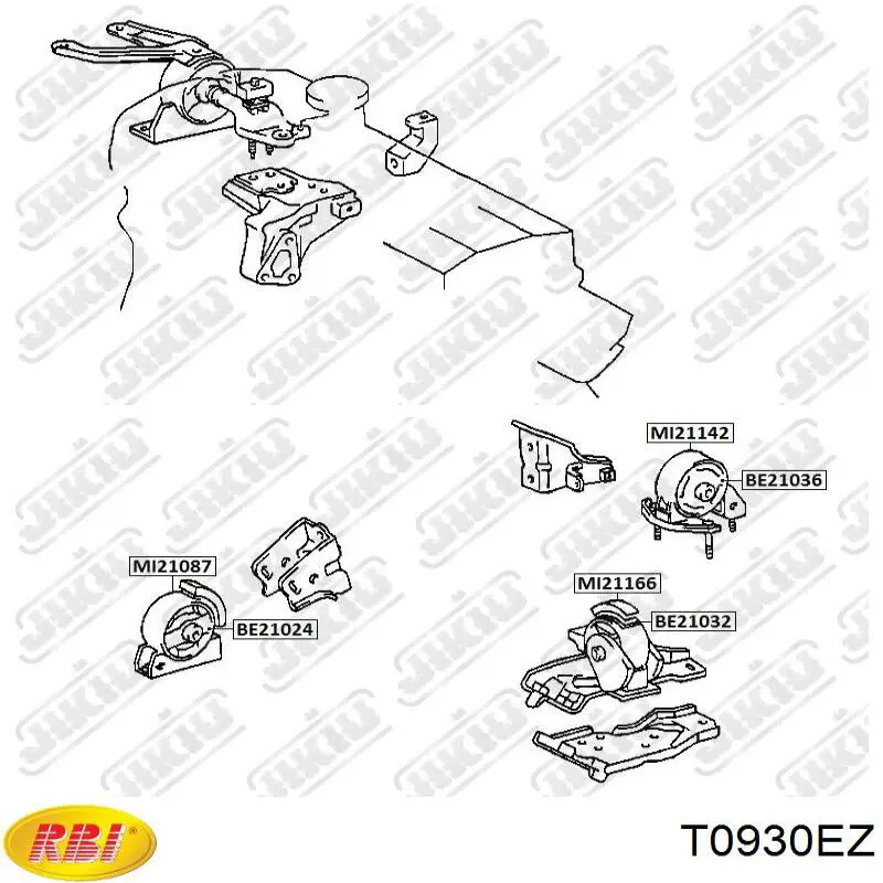 Soporte de motor trasero T0930EZ RBI