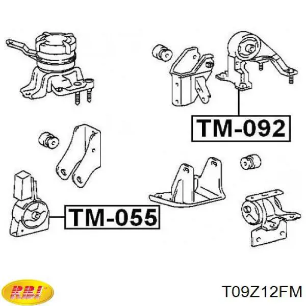 T09Z12FM RBI Soportes de motor delantero