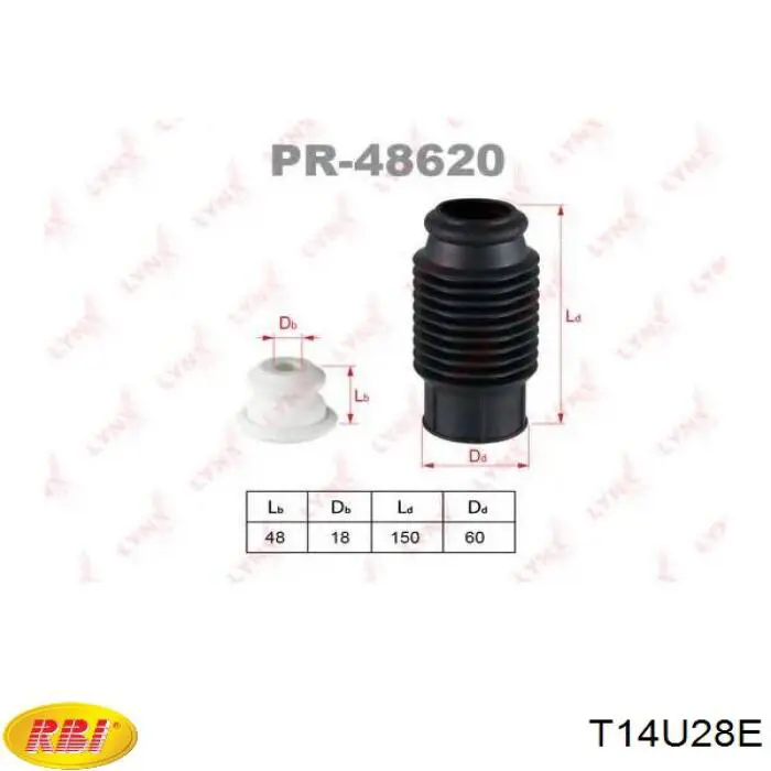 T14U28E RBI almohadilla de tope, suspensión trasera