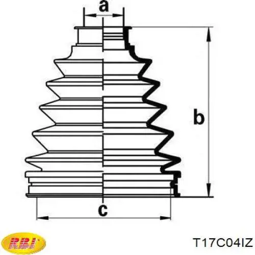 T17C04IZ RBI fuelle, árbol de transmisión delantero interior derecho