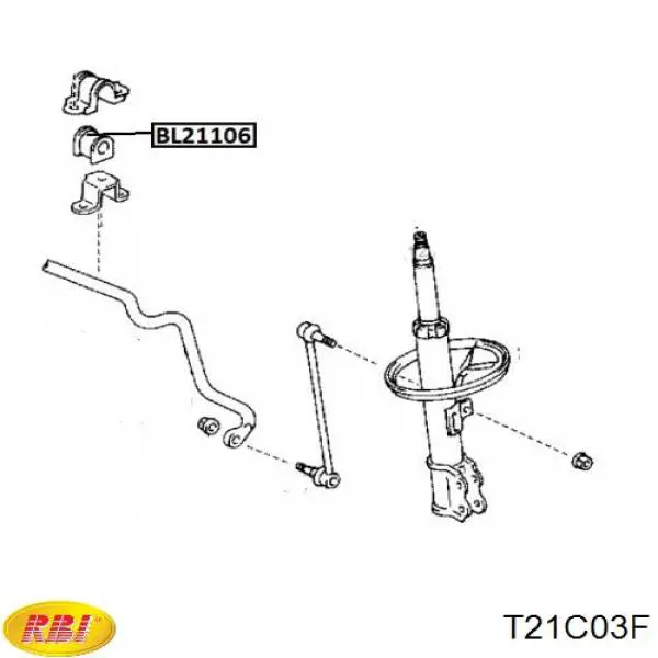 T21C03F RBI casquillo de barra estabilizadora delantera