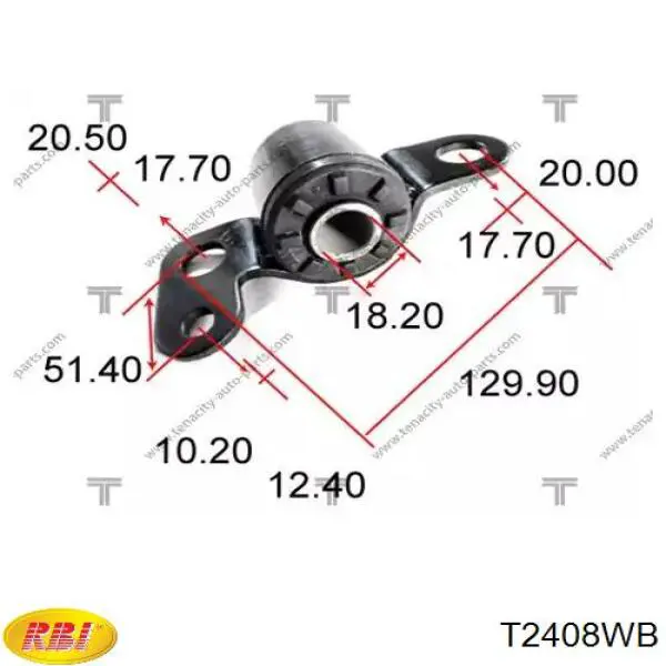 T2408WB RBI silentblock de suspensión delantero inferior